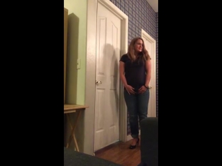 girl pees pants when locked out of restroom